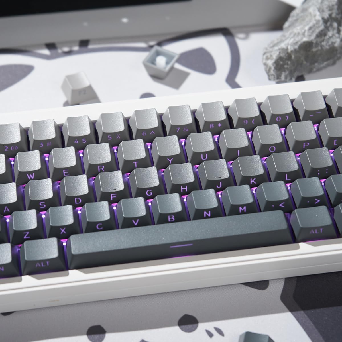 mintcaps Shine Through Keycaps -133keys PBT Doubleshot keycaps Gradient Side Print Cherry Profile Keycap Set for 60% 65% 75% 100% Cherry Gateron MX Switches Mechanical Keyboard
