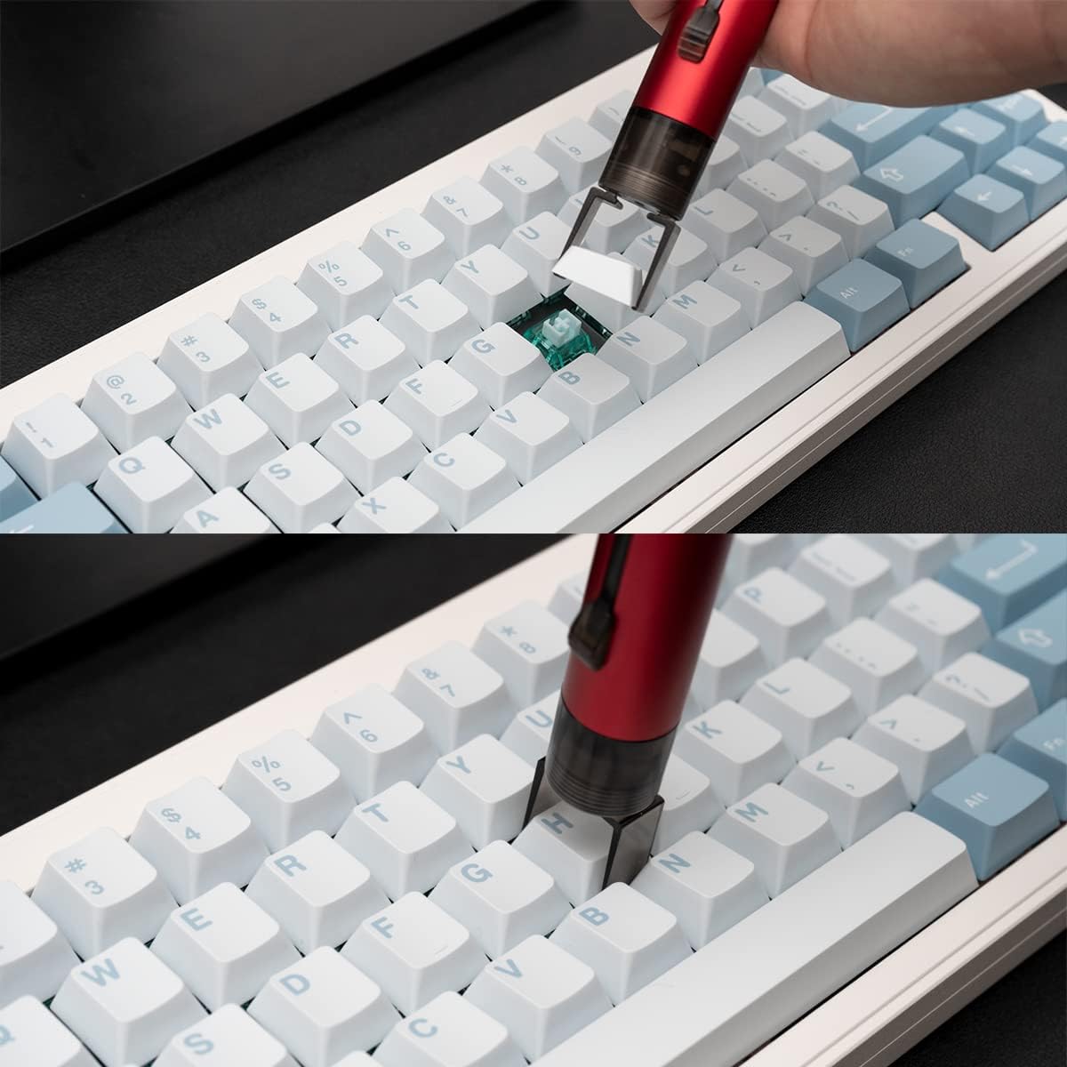 2 in 1 Switch Keycaps Puller Keyboard Switch Keycaps Remover Tool Kit DIY Tool for Custom Mechanical Keyboard(Red Keycaps Switch Puller)