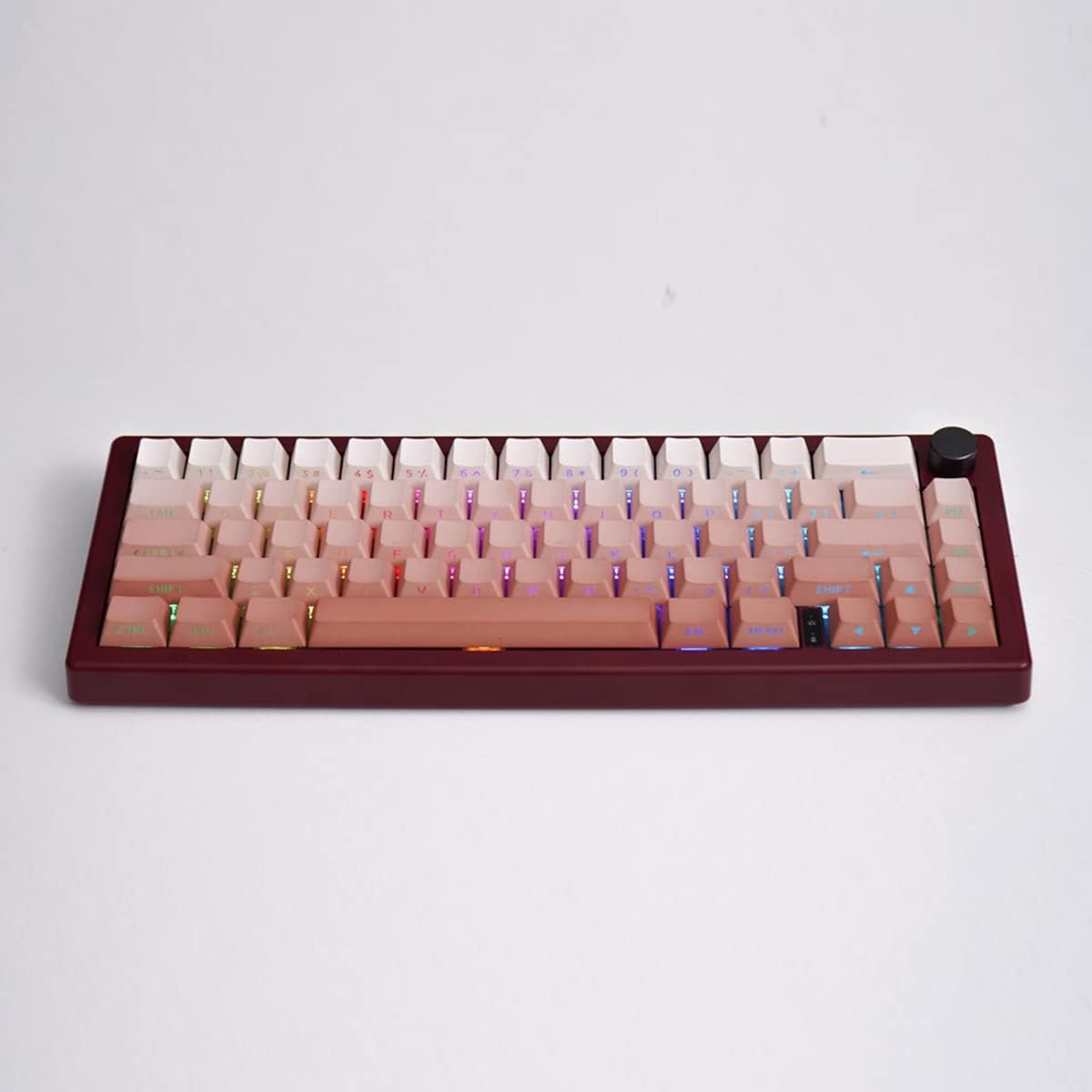 PBT Doubleshot Gradient Keycaps Set Backlit Pink Shine Through Custom OEM Profile Side Keycaps for 60% 65% 70% 75% Cherry MX Keyboard