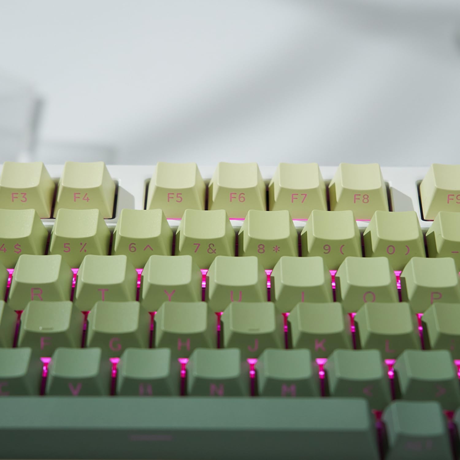 mintcaps PBT Doubleshot Keycaps 134 Keys Gradient Green Backlit OEM Profile Keycaps Side Print Shine Through Custom Keycaps Set for 60% 65% 75% 100% Cherry Gateron MX Switches Mechanical Keyboard