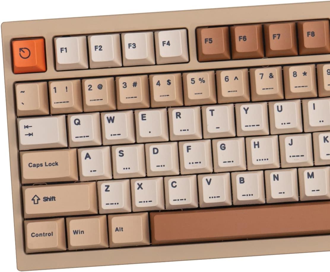 mintcaps PBT Keycaps 143 Keys Cherry Profile Retro Keycaps Set Dye-Sub Postage Stamp ISO ANSI Beige Keycap Custom Keyboard Key caps for 60% 65% 70% 75% Cherry Gateron MX Switches Mechanical Keyboards