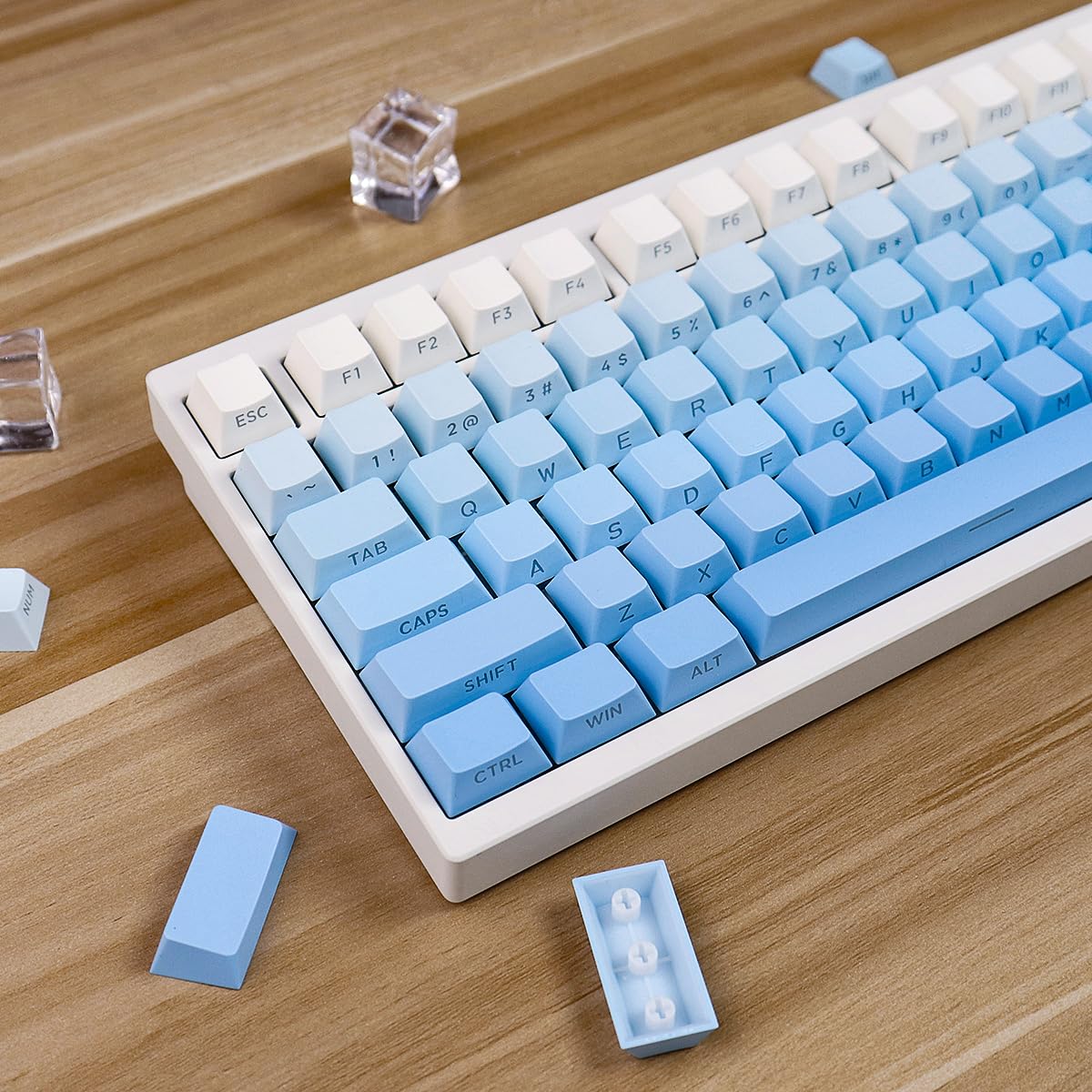 mintcaps Shine Through Keycaps -133keys PBT Doubleshot keycaps Gradient Side Print Cherry Profile Keycap Set for 60% 65% 75% 100% Cherry Gateron MX Switches Mechanical Keyboard